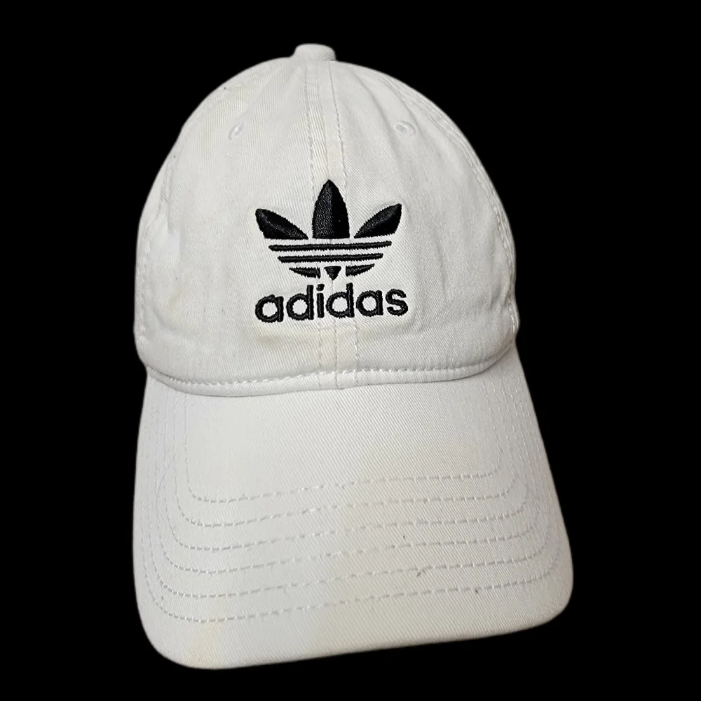 Adidas Womens White Unisex Adults Casual Adjustable Baseball Hat Cap‎ Size OSFW